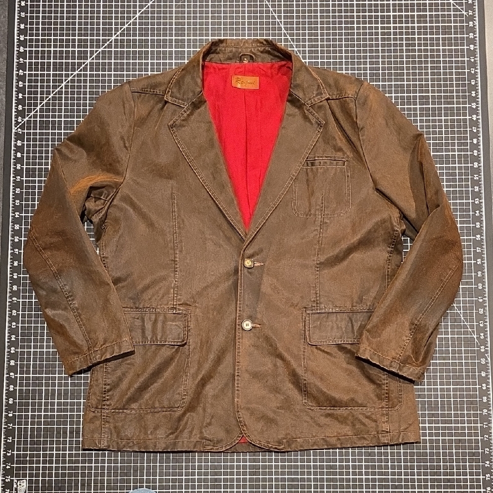 (46R) Rogue Oiled Denim Sport Coat (XL)